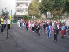  Olympic games medalist Denis Silant'ev and TM Dobryana doing exercises with the kids of  Kiev schools.